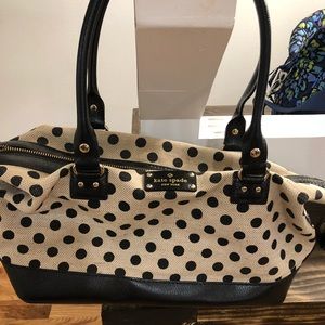 Kate Spade linen polka dot handbag